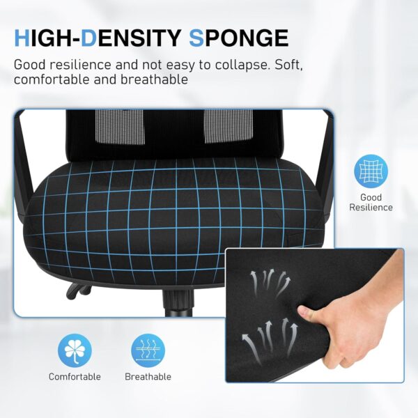 Sophia & William Ergonomic Rocking Mesh Office Desk Chair High Back, Modern 360° Swivel Executive Computer Chair with Height Adjustable Armrests, Lumbar Support, Black