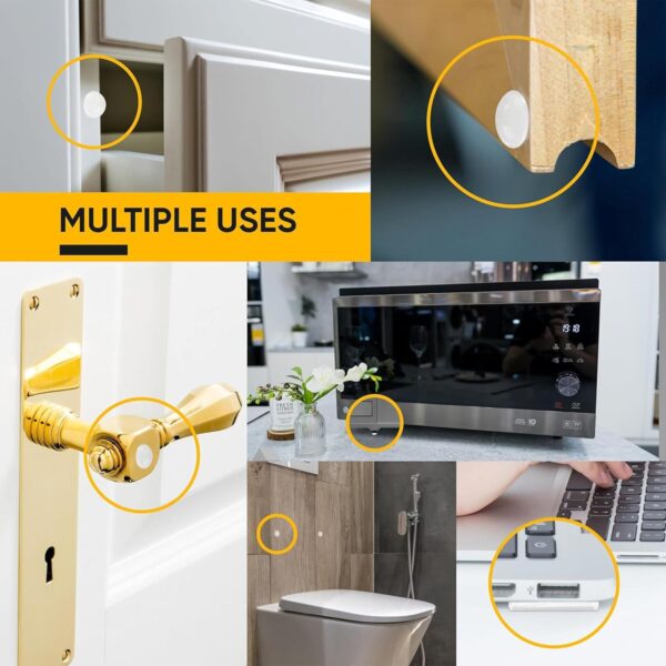 104-Piece Cabinet Bumper Set - Clear, Self-Adhesive Rubber Pads for Doors, Cupboards, and Kitchen Cabinet Protectors – Dampen Noise & Protect Surfaces