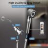 Ion Drops Shower Head with Fiters for Hard Water, High Pressure Handheld Shower Head with On Off Switch for Rv/Camper,Filtered Iondrops Showerhead with Hose (Gun Grey,2 Filters)