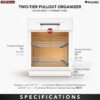 Rev-A-Shelf 2-Tier Kitchen Cabinet Pullout Shelf and Drawer Organizer Slide Out Pantry Storage Basket in Multiple Sizes, 24 x 22 In, 5WB2-2422-CR-1