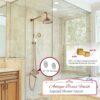 gotonovo Shower Fixture Faucet Set Complete Antique Brass Exposed Pipe Shower System 8 Rain Shower 2 Double Knobs Handle Triple Function Tub Spout Shower Combo Unit Set