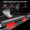 Foldable Treadmill Walking Pad with Auto Incline, 6-Level 12% Portable Under Desk Treadmill for Home Office, 2 in 1 330lbs Capacity Heavy Duty with Handle Bar, 2.5HP Quiet, Upright Space-Saving