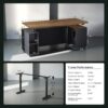 70" Standing Desk with 2 File Cabinet, AC/USB, 1.18" Desktop, L Shaped Height Adjustable Desk, Electric Furniture Set with Multiple Functions for Home and Office, Black Walnut