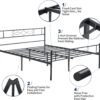 VECELO Queen Size Metal Platform Bed Frame with Headboard/Steel Slat Support/No Box Spring Needed/Easy Assembly
