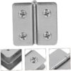 Pcs Small Stainless Steel Hinges Double-Sided Clamp Hinge for Glass Doors Interior Exterior Door Hardware Easy Install Modern Design