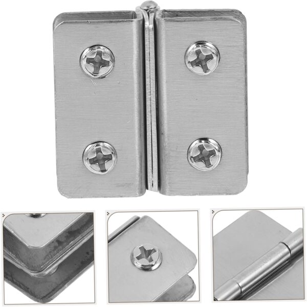 Pcs Small Stainless Steel Hinges Double-Sided Clamp Hinge for Glass Doors Interior Exterior Door Hardware Easy Install Modern Design