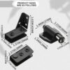 Stainless Steel Glass Door Hinge Double Head Magnetic Catch Closures with ABS Clamp Set for 5-7mm Glass Doors (1, Black)
