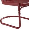 Crosley Furniture Tulip 5-Piece Outdoor Dining Set for 4, Retro Metal Round Patio Table and Chairs for Deck, Dark Red Satin