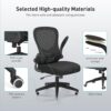 Hbada Office Chair Ergonomic Desk Chair, Office Chairs with PU Silent Wheels, Breathable Mesh Computer Chair with Adjustable Lumbar Support, Flip-up Armrests, Tilt Function, Black