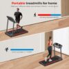 Portable Treadmill with Handle, 3.0HP Walking Pad Treadmill, Electric Compact Treadmills,Treadmills for Home Small Space with 12 Preset Programs, Walking Pad with Handle,300 LBS Capacity