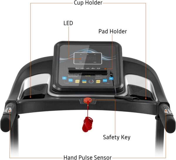 Compact Walking pad Treadmill - Small Folding Treadmill with Audio Speakers and Incline Adjuster Ideal for Walking and Jogging