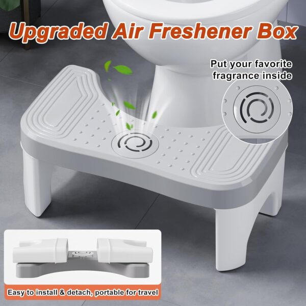 Squatting Toilet Stool for Adults, 7 Inch Poop Stool Squat Adult, Non-Slip Potty Stool for Pooping, Portable Toilet Step Foot Rest for Bathroom