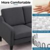 VINGLI Loveseat 53" Small Couch Loveseat Sofas for Living Room Mid Century Modern Sofa Couch Dark Gery Love Seat Couches with Scooped Arms for Small Spaces, Bedroom, Apartment, Studio