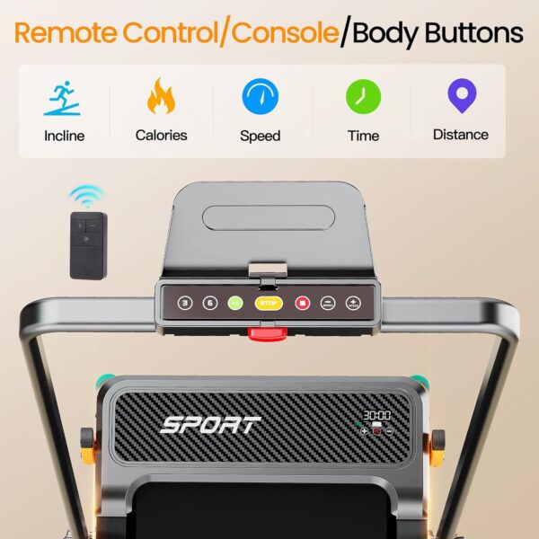 2 Side Walking Pad with Incline, 2 in 1 Under Desk Walking Pad with Handle Bar and Foot Massager Treadmills for Home/Office, Portable Treadmill with Remote Control LED Display (Light Black)