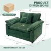 Chenille Oversized Accent Chair, Modern Comfy Single Sofa Chair with Large Seat and Extra Wide Armrests, Large Armchair Reading Chairs for Bedroom, Living Room,Blue