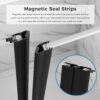 DELAVIN 40" W x 72" H Frameless Glass Shower Door, Hinged Single Swing Shower Door with Stainless Steel Hinges and Handle, Matte Black Shower Doors can be Installed Left and Right, Magnetic Closing