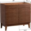 ROOMTEC 36" Bathroom Vanity, Mid-Century Freestanding Bathroom Cabinet Vanity with Storage, Particleboard Frame with Wood Grain Laminate, Walnut (Sink Basin Not Included)