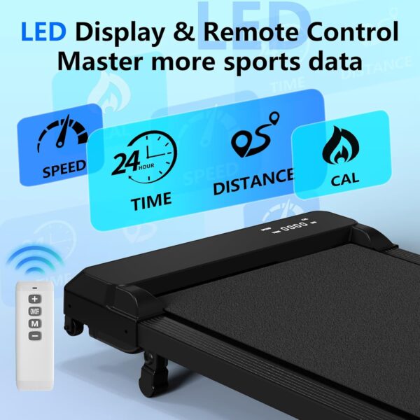 3-in-1 Walking Pad with Incline,2.5 HP Under Desk Treadmill for Home Office,265 LBS Compact Walking Treadmill with LED Display,No Assembly