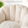 MAXYOYO Giant Bean Bag Chair, Oversized Bean Bag Couch for Adults and Kids, Faux Fur Shell-Shaped Large Chair with Filler, Stuffed Big Accent Sofa Lounge Floor Sofa for Gaming, Reading, Beige