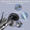 Ion Drops Shower Head with 60 Inch Hose, 4 Spray Mode Showerhead with Handheld for Hard Water, Detachable Shower Filter Head High Pressure Shower Head with On/Off Switch, Grey