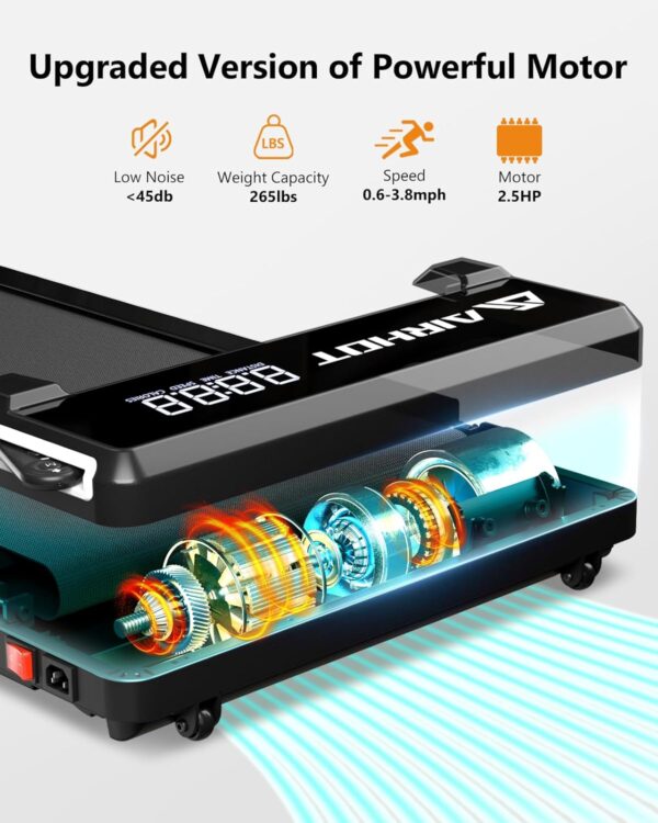 Walking Pad with Incline, 15° Incline Under Desk Treadmill with Remote Control with LED Display for Walking & Climbing at Home or Office，265LB Capacity