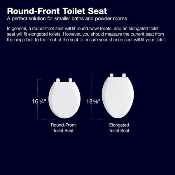 71HkmG03zDL._AC_SL1500_.jpg KOHLER 25876-0 Hyten Elevated Quiet-Close Round Toilet Seat, Contoured Seat with Grip-Tight Bumpers, Quick-Attach Hardware, White