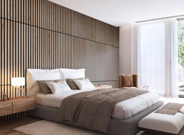 Woody Walls Acoustic Wood Wall Panels for Interior Wall Decor | Set of 2 Seamless Joint Wood Panels for Walls | DIY Wood Slat Wall | 3D Wall Panel Effect for Any Interior Design (Oslo)
