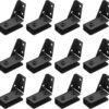 Stainless Steel Glass Door Hinge Double Head Magnetic Catch Closures with ABS Clamp Set for 5-7mm Glass Doors (1, Black)