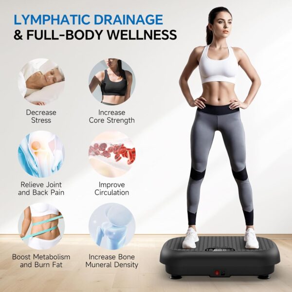 Vibration Plate Exercise Machine Weight Loss, Full Body Shaker Workout Vibration Plates Lymphatic Drainage, Stand Shake Vibrating Plate for Women Men 450 Lbs Capacity Fitness Platform