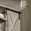 Walker Edison Richmond Modern Farmhouse Sliding Barn Door TV Stand for TVs up to 65 Inches, 58 Inch, Stone Grey