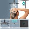 Aolemi Ceiling Mount Shower System with Rainfall Shower Head and Handheld,High Pressure Shower Faucet Set Fixture Combo with 2 in 1 Handheld Spray Rough-in Valve,8 Inch Shower Head Matte Black
