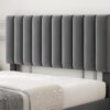 IDEALHOUSE Queen Size Bed Frame with Adjustable Headboard, Velvet Upholstered Platform Bed Frame with Strong Wooden Slats, Non-Slip and Noise-Free, No Box Spring Needed, Easy Assembly, Grey