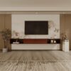 55'' Floating TV Stand,Wall Mounted TV Console,Floating TV Cabinet,Under TV Shelf for Bedroom Living Room(Walnut)