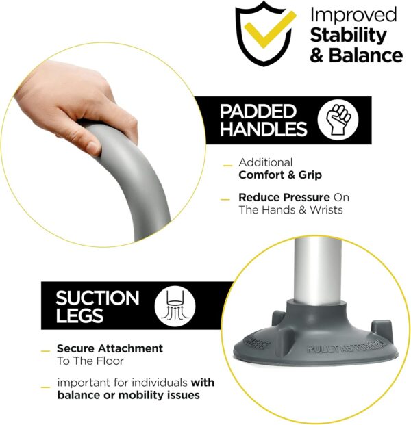 Medical king Toilet Safety Rail - Adjustable Detachable Toilet Safety Frame with Handles Heavy-Duty Toilet Safety Rails Stand Alone - Toilet Safety Rails for Elderly, Handicapped - Fits Most Toilets