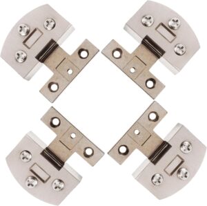 DOITOOL Modern Style No Drilling Glass Door Hinge 4pcs Stainless Steel Easy Install for Shower Doors