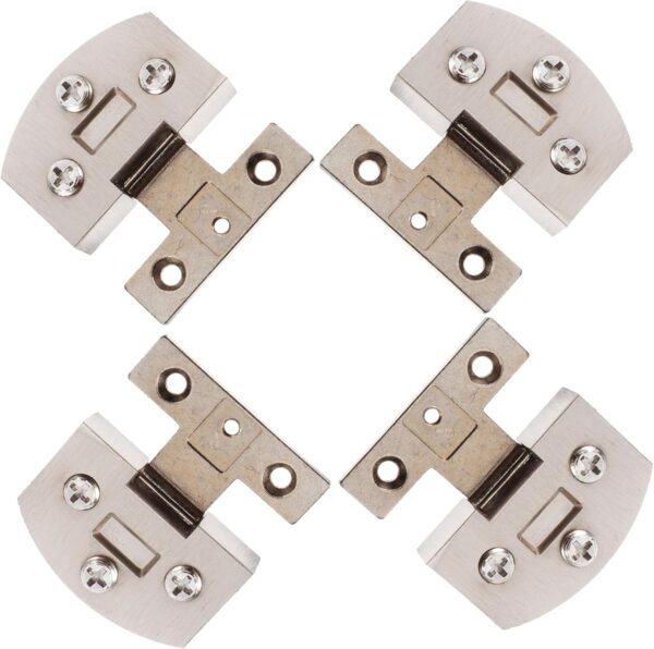 DOITOOL Modern Style No Drilling Glass Door Hinge 4pcs Stainless Steel Easy Install for Shower Doors