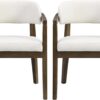 Christopher Knight Home Set of 2 Lanford Fabric Upholstered Dining Chairs, Curved Backrest Kitchen Side Chair, Soft Padded Seat&Back Cushion, Solid Wood Armchair, Ergonomic Extra Seat, Beige+Walnut