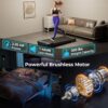 Goplus Walking Pad, 300 LBS Capacity Under Desk Treadmill with Remote & APP Control and LED Display, Portable Treadmills for Home Small, Office