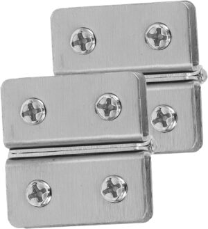 Pcs Small Stainless Steel Hinges Double-Sided Clamp Hinge for Glass Doors Interior Exterior Door Hardware Easy Install Modern Design