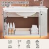 IRONCK 30" Bathroom Vanity with Sink, Floating Bathroom Sink Cabinet with LED Light & Extra Shelves, High Gloss Modern Clearance Bathroom Vanities, White