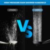 High Pressure Shower Heads, 7.2Inch 2 in 1 Rainfall Shower head & Handheld Showers with Magnetic Docking System, Ten-Function Handheld Shower Head with 59" Rotatable Stainless Steel Hose (Black)