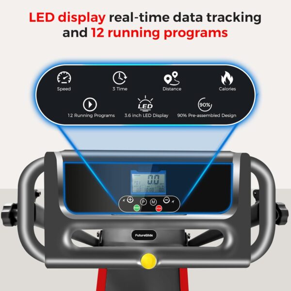 Portable Treadmill with Handle, 3.0HP Walking Pad Treadmill, Electric Compact Treadmills,Treadmills for Home Small Space with 12 Preset Programs, Walking Pad with Handle,300 LBS Capacity