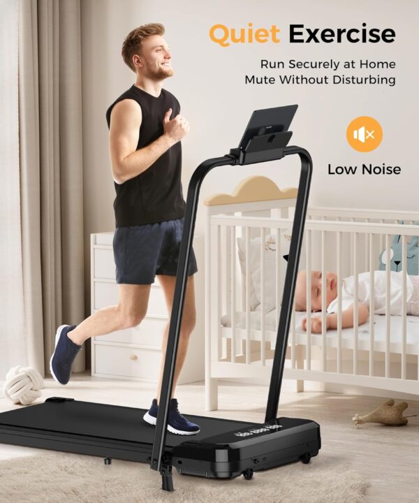 Walking Pad, Under Desk Treadmill, Walking Pad with Incline, 2 in 1 Treadmills for Home/Office, Compact Portable Foldable Treadmill, Installation-Free Low Noise, Safety Lock and LED Display