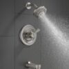 DELTA FAUCET T17430-SS Classic Tub & Shower, 5.00 x 7.50 x 5.00 inches, Stainless