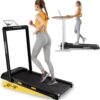 PACEARTH Walking Pad Treadmill 3 in 1 Under Desk Foldable Treadmill 7.6mph 15% 9-Level Auto Incline Pause/Start Remote Control 2.5HP Powerful Quiet 265Lbs Weight Capacity for Home Office Workout