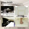 White Leather Power Reclining Chair with LED Light，38" Power Recliner Chair Home Theater Seat with USB Port for Living Room Furniture