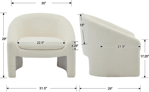 EALSON Boucle Barrel Accent Chair Comfy Modern Sherpa Armchair Round Cozy Upholstered Lounge Chair Cute Reading Single Sofa Chair for Living Room/Bedroom,Beige