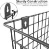 MaraFansie Extra Large Hanging Wall Basket 4-Pack Wall Mounted Wire Basket Cabinet Storage Bin Organizer Wall Shelves Farmhouse Decor for Home Kitchen Bathroom, Black