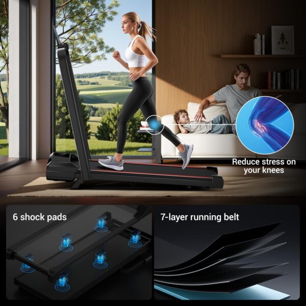 Incline Walking Pad Treadmill for Home and Office, Treadmill with Incline, Under Desk Treadmills with 2.5 HP Quiet Brushless, 265 LBS Capacity