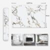White Gold Marble Granite Contact Paper peel and stick kitchen for Countertops cabinets Wallpaper 32x591inch largen Waterproof Self adhesive Sticker Vinyl Wrapping Paper TV Wall Counter Top Backsplash